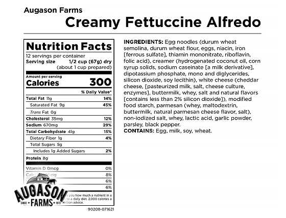 Augason Farms: Fettuccine Alfredo Pouch